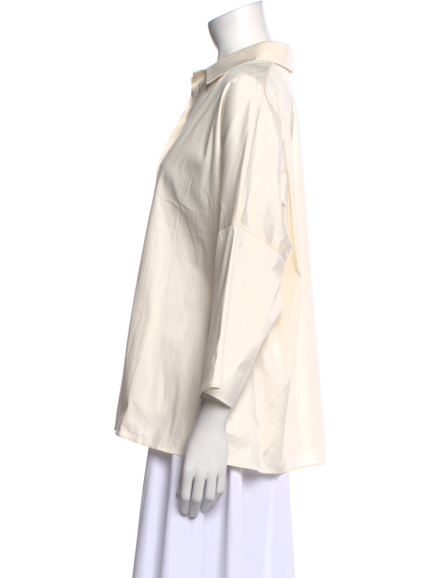 Akris Punto Three-Quarter Sleeve Button-Up Top