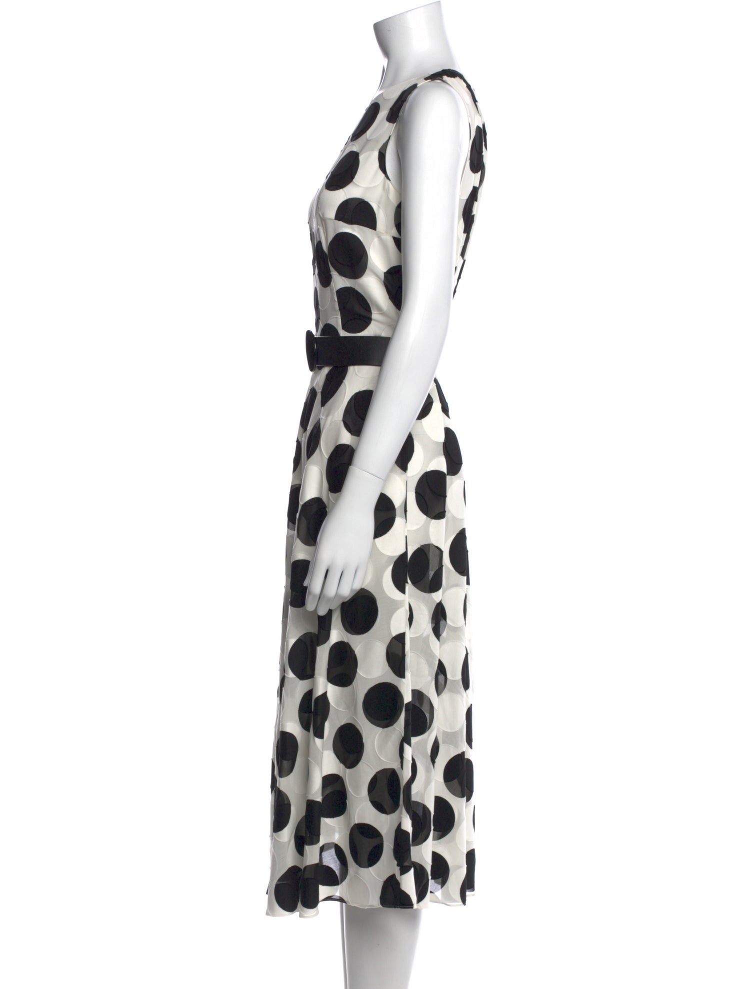 Akris Punto Polka Dot Print Midi Length Dress