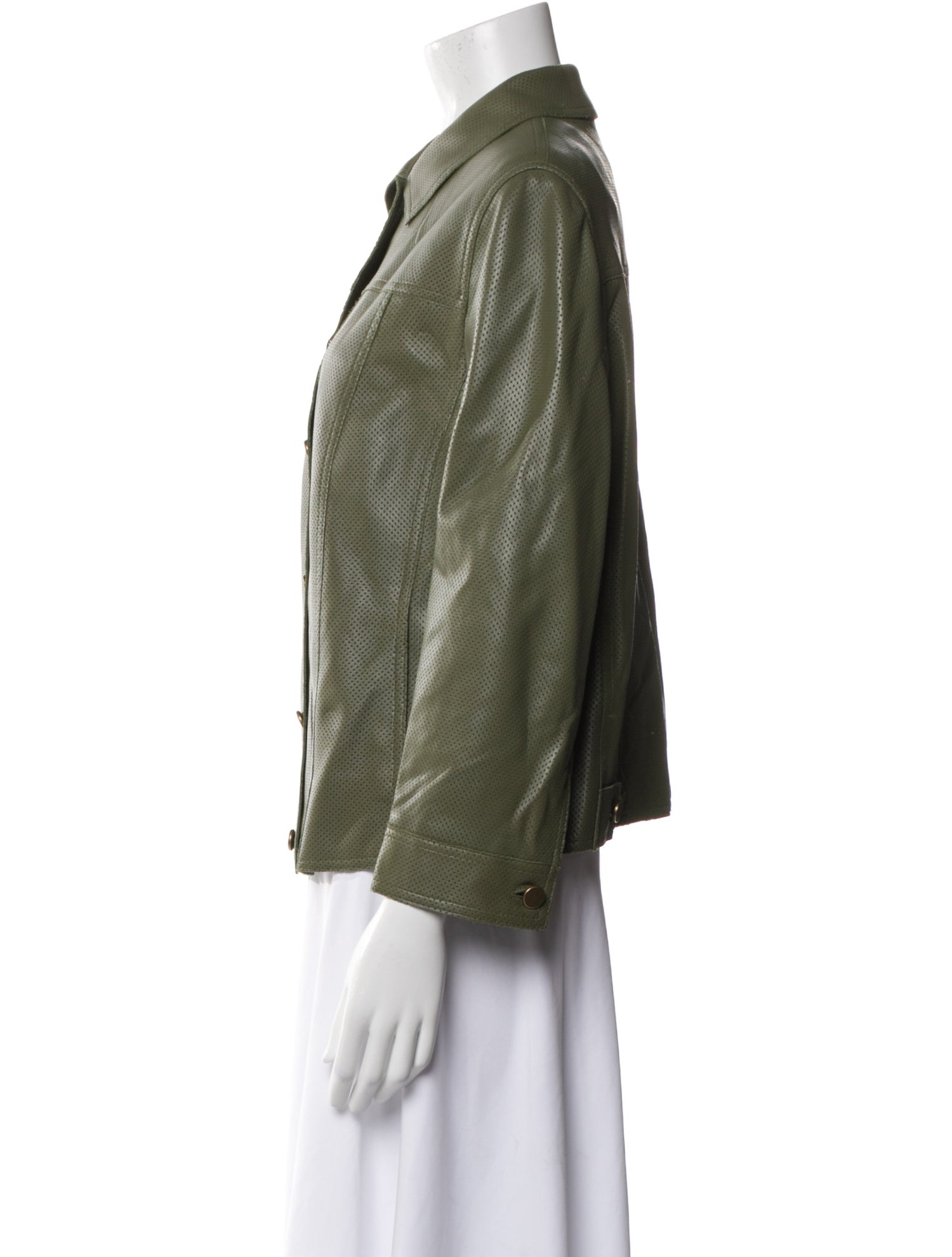 Akris Punto Leather Printed Blazer