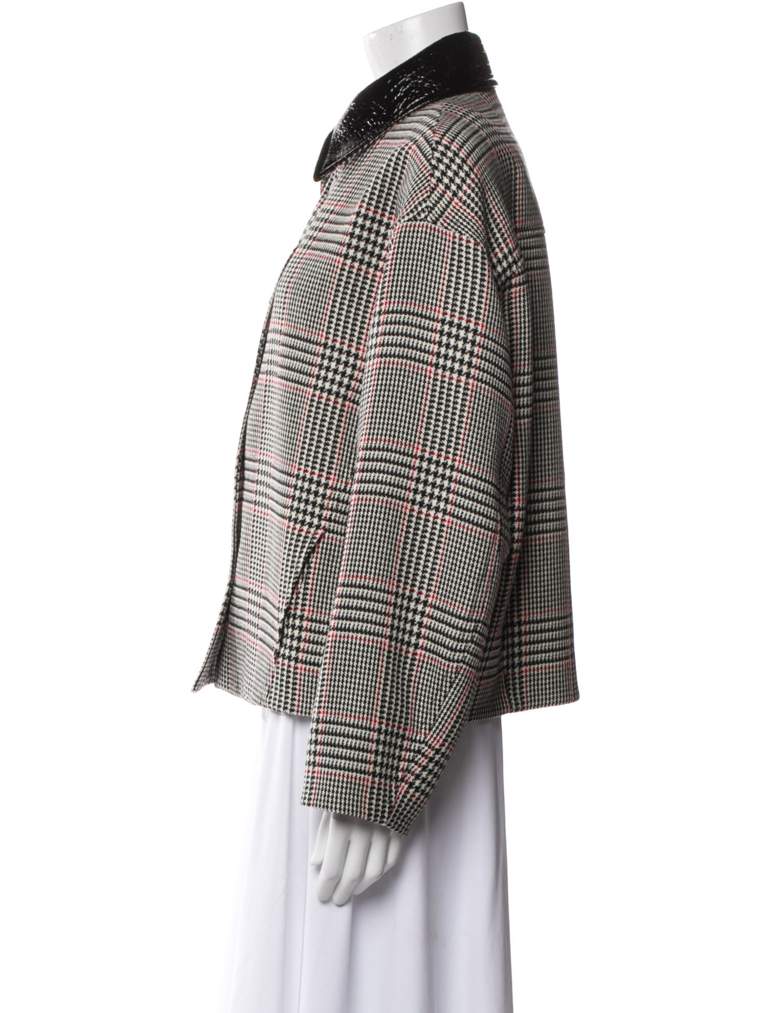 Akris Punto Virgin Wool Plaid Print Evening Jacket w/ Tags