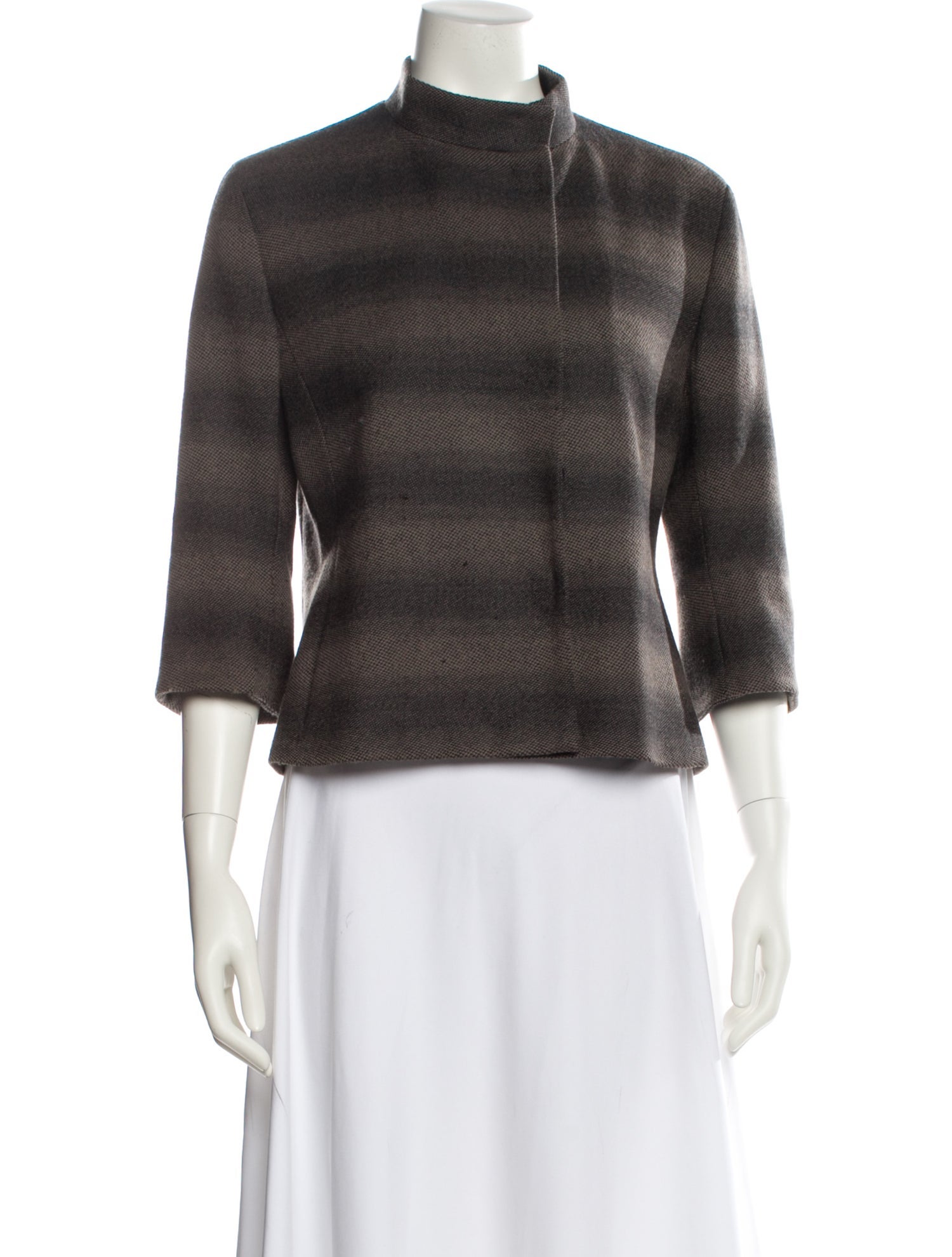 Akris Punto Wool Striped Faux Fur Jacket