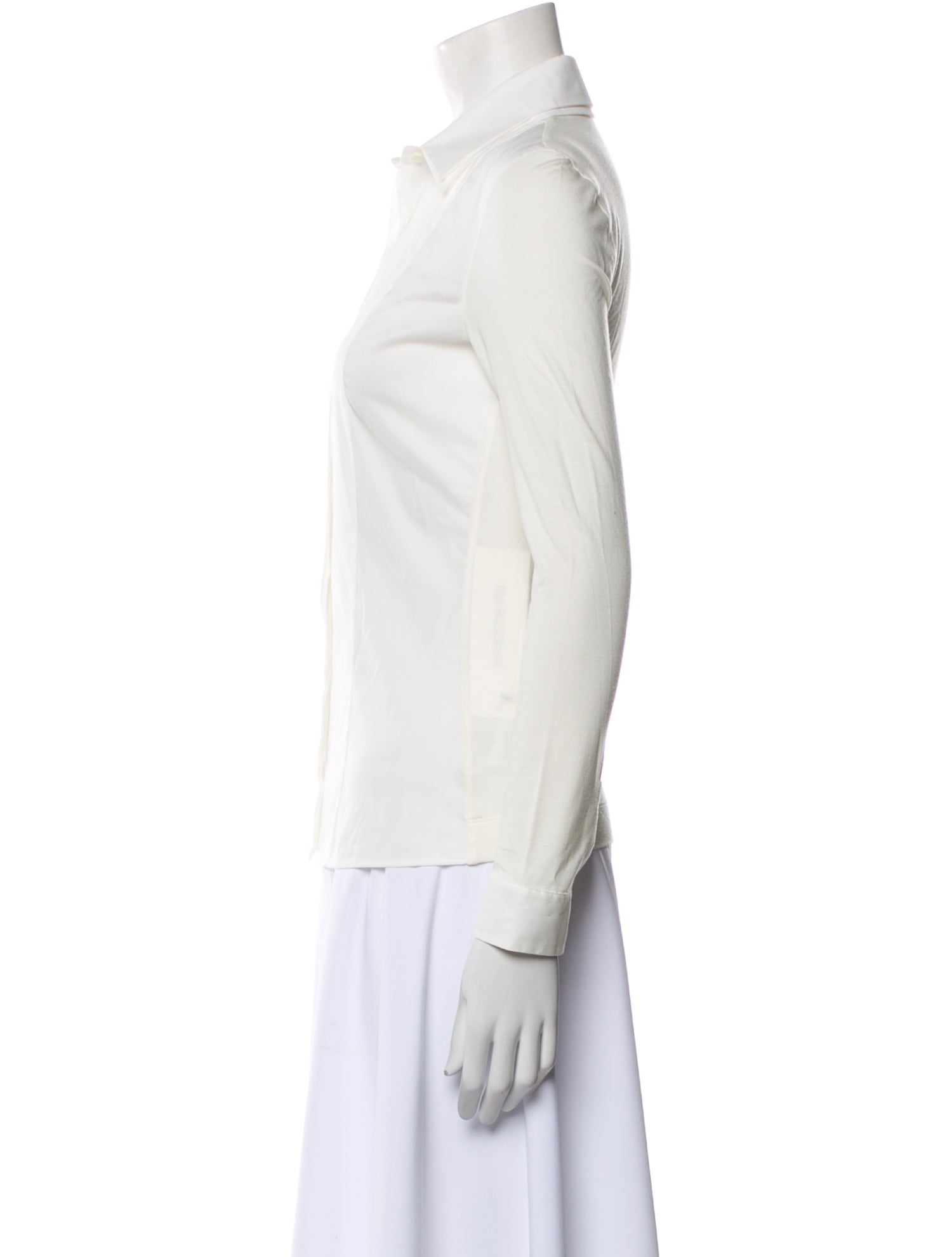 Akris Punto Long Sleeve Button-Up Top