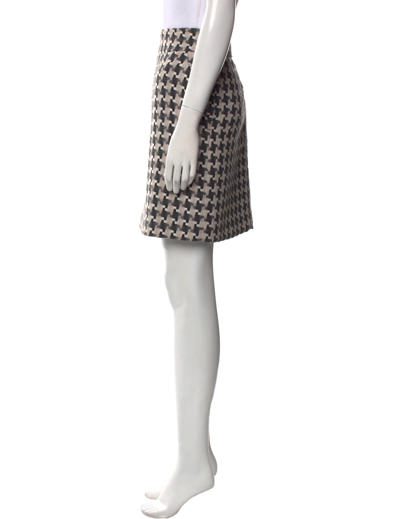 Akris Punto Houndstooth Print Mini Skirt