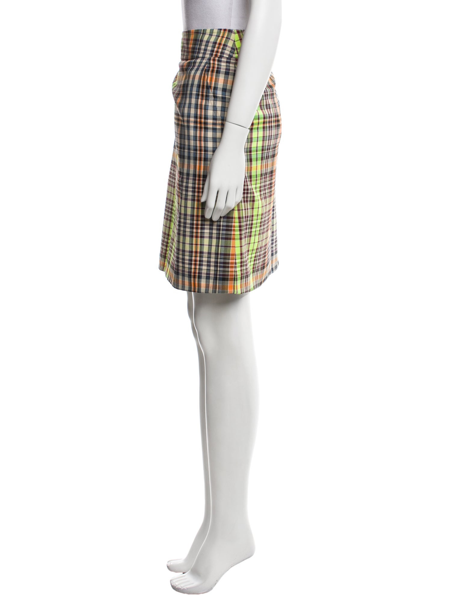 Akris Punto Plaid Print Knee-Length Skirt