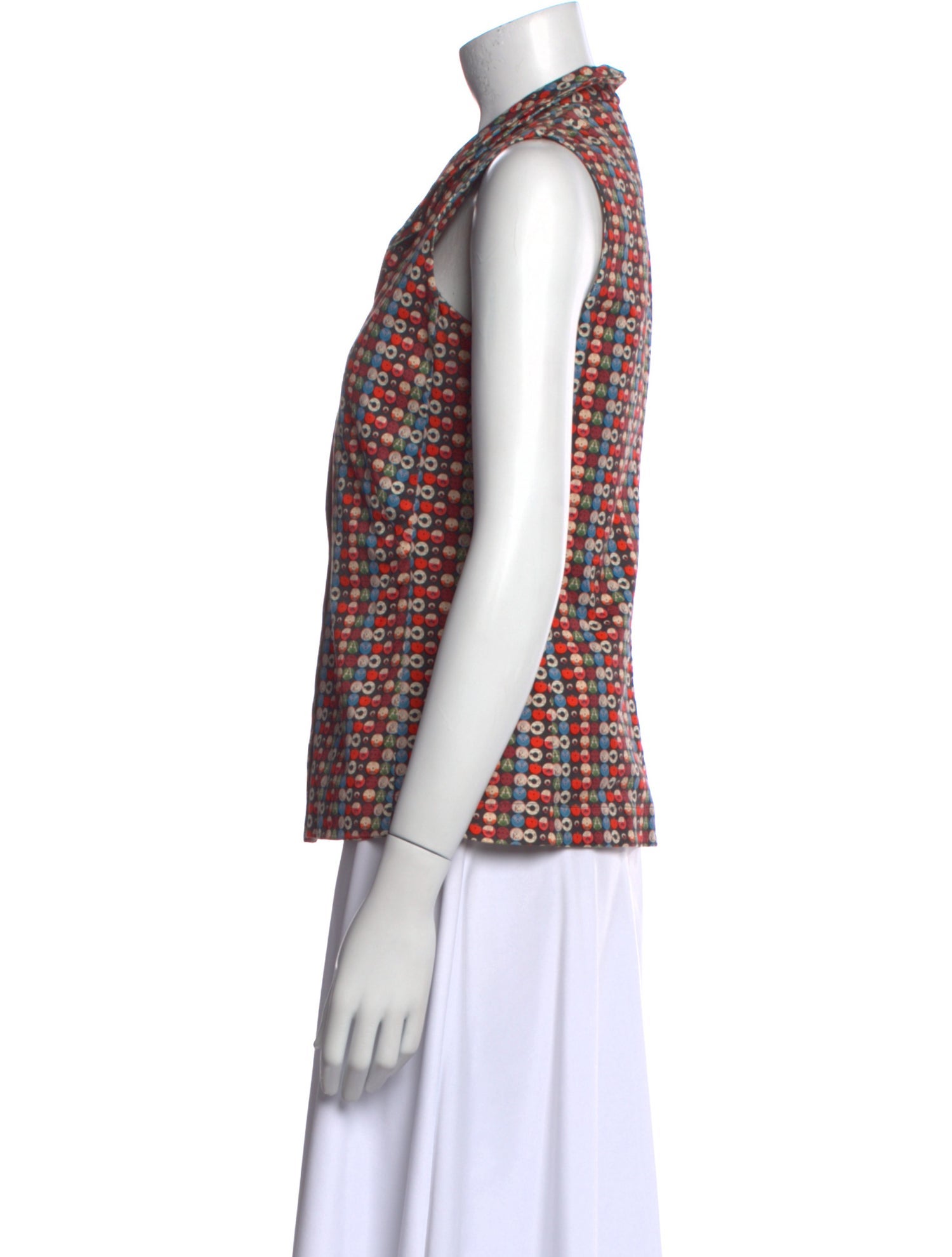 Akris Punto Printed V-Neck Blouse