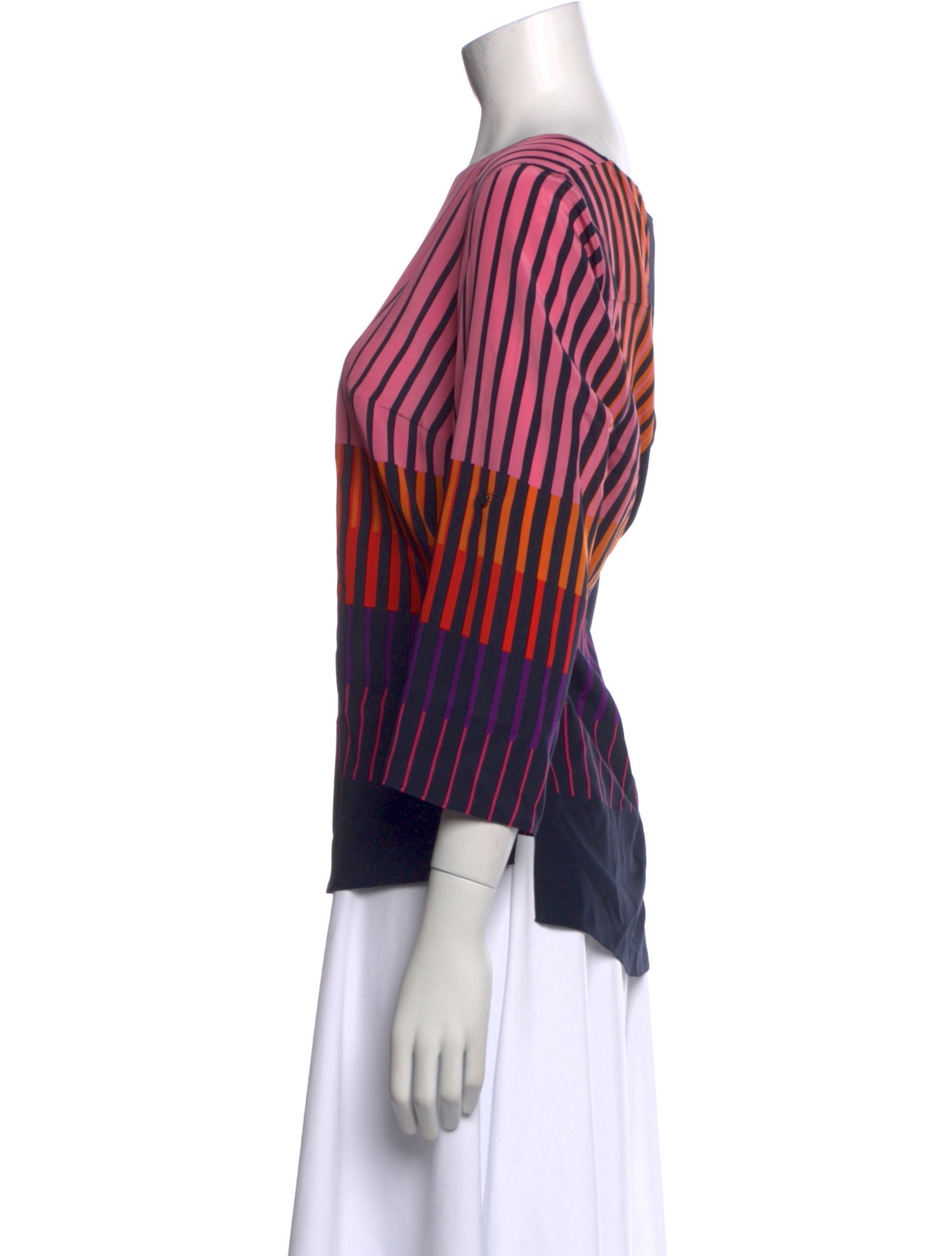Akris Punto Silk Striped Blouse