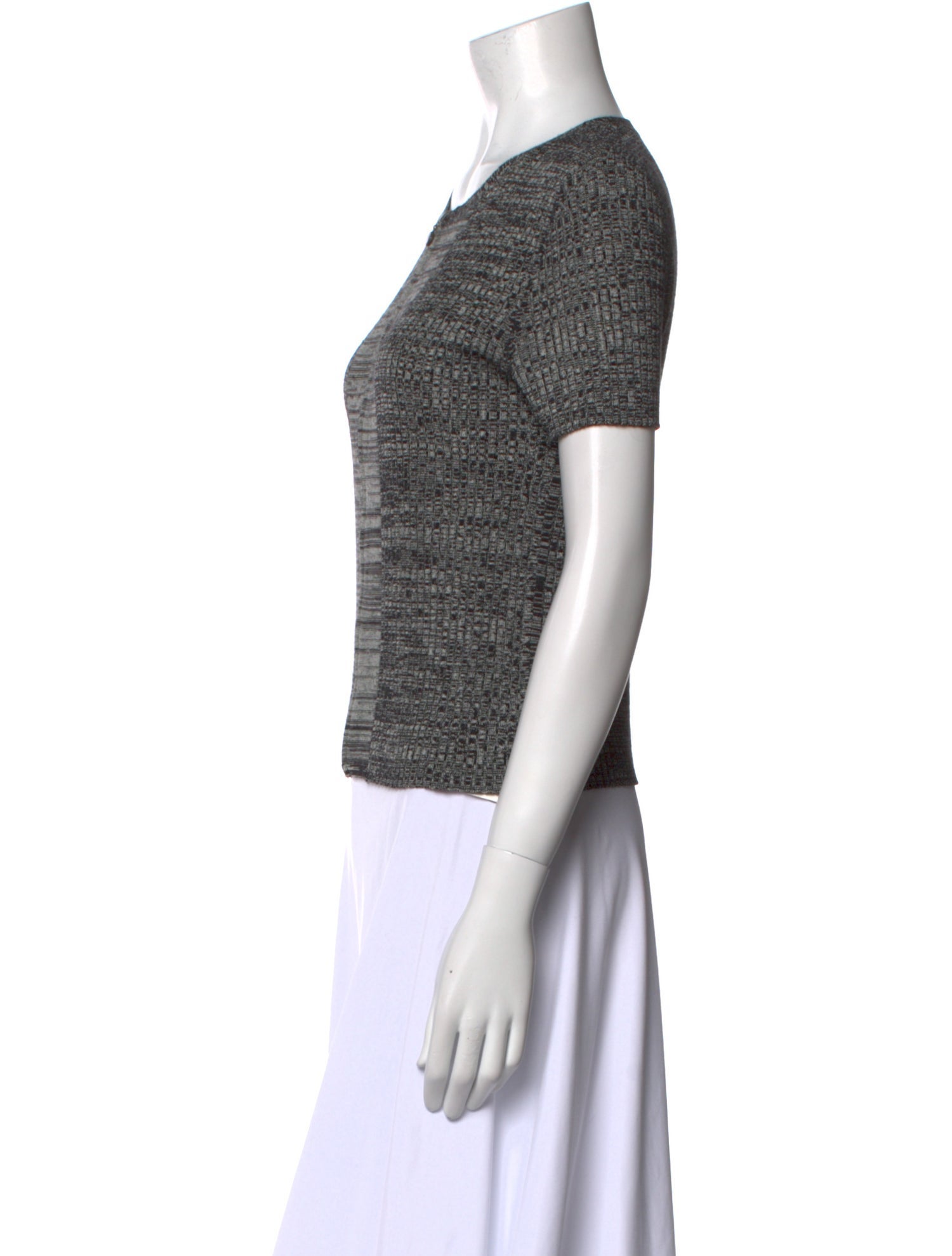 Akris Punto Plaid Print Crew Neck Top