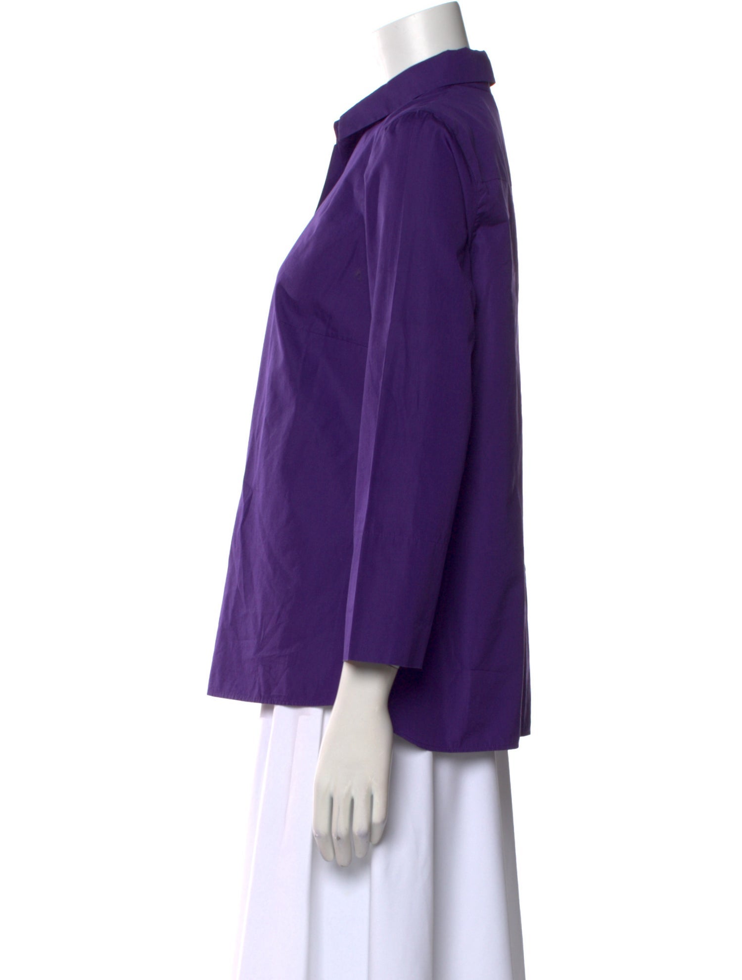 Akris Punto Three-Quarter Sleeve Button-Up Top