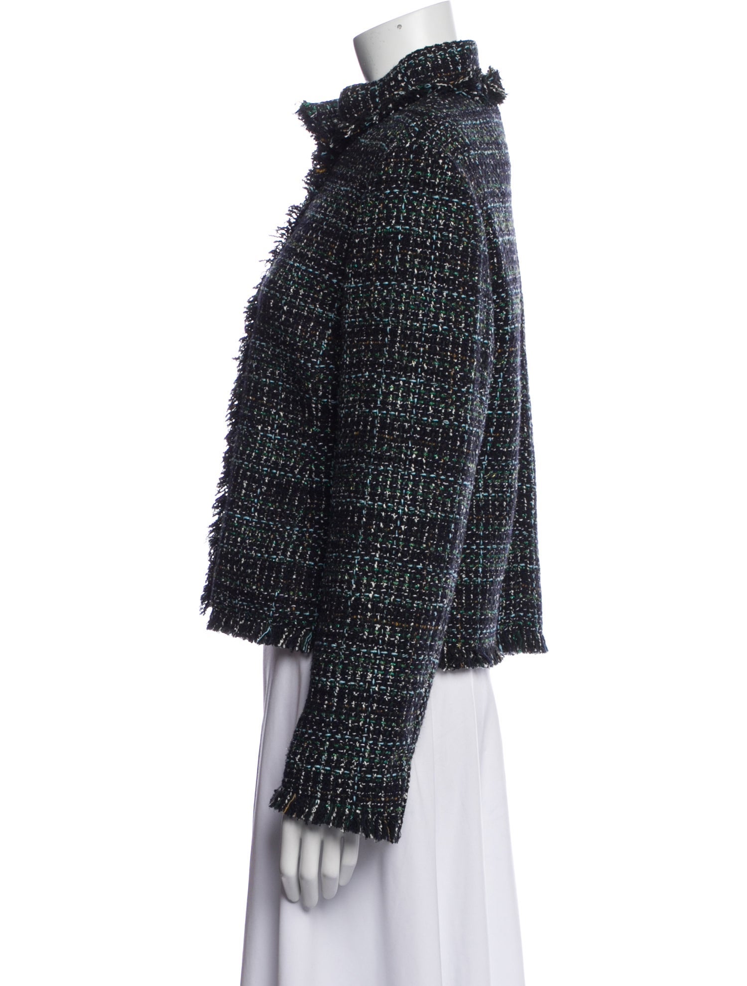 Akris Punto Tweed Pattern Turtleneck Sweater