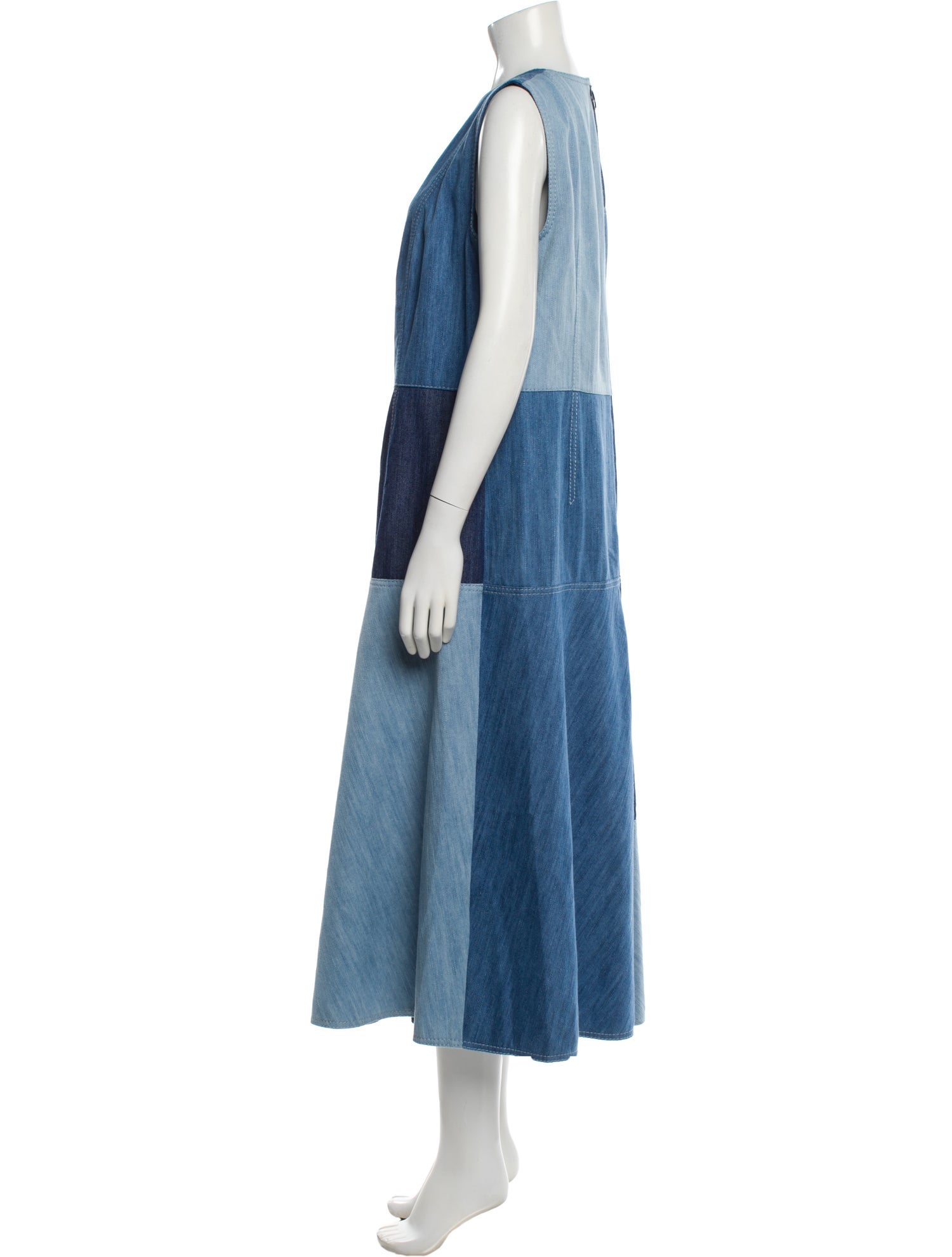 Akris Punto Colorblock Pattern Long Dress