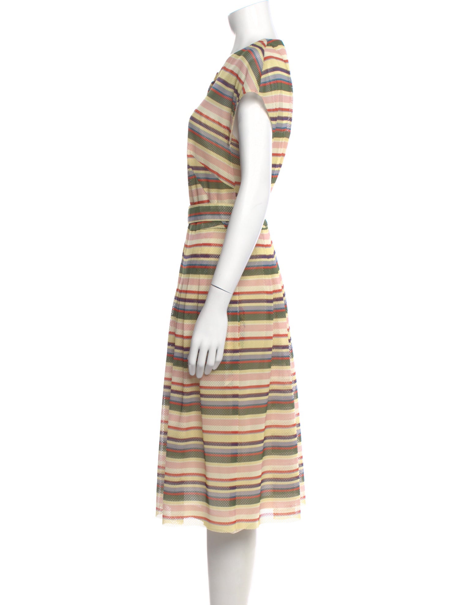 Akris Punto Striped Midi Length Dress