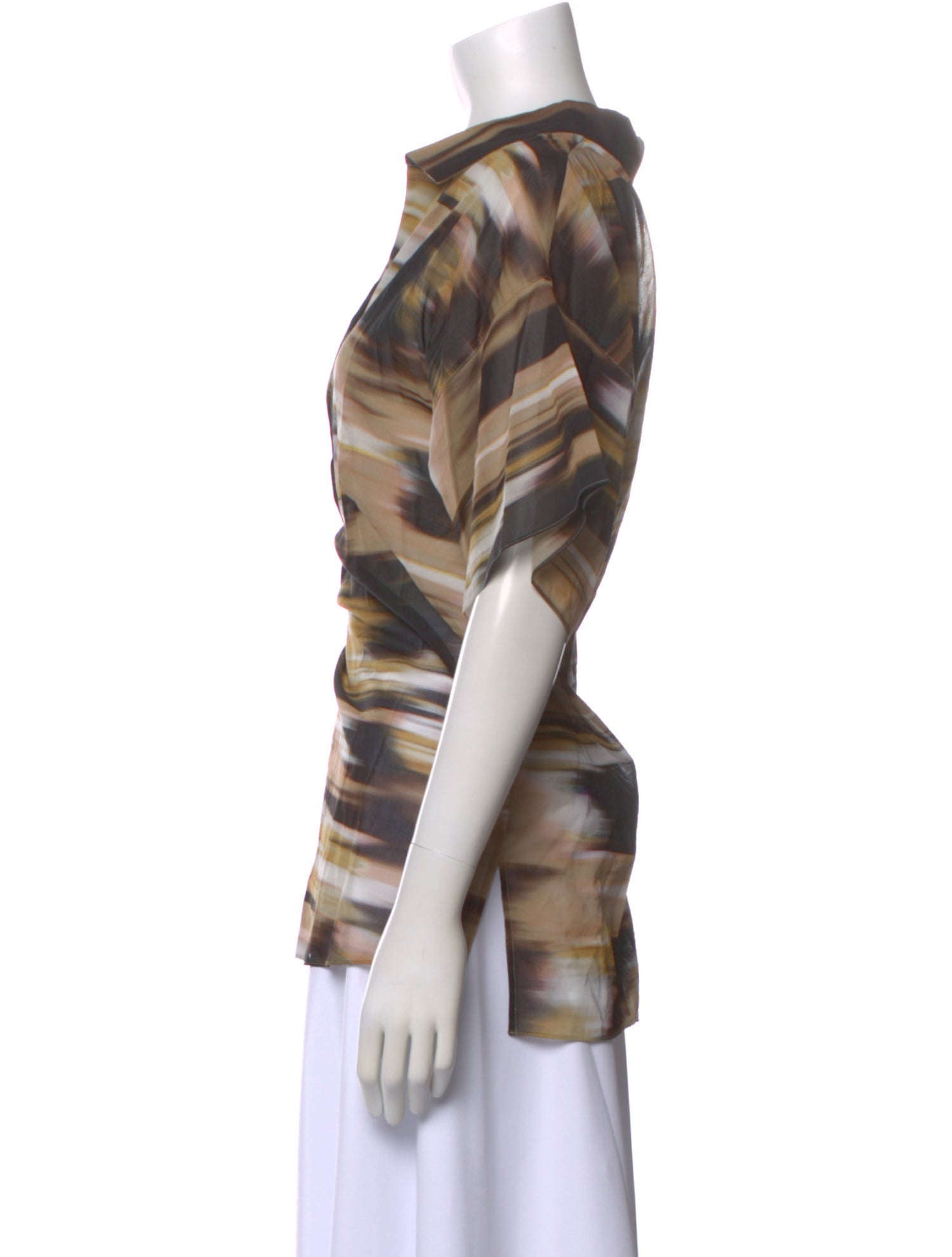 Akris Punto Printed V-Neck Blouse