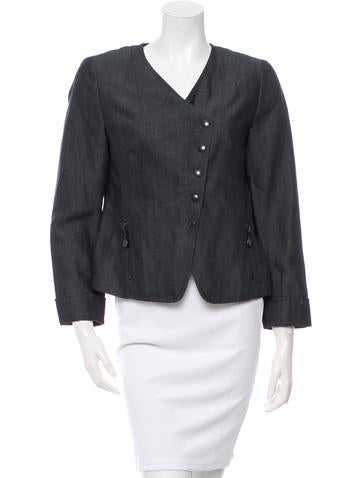 Akris Punto Wool & Linen V-Neck Jacket