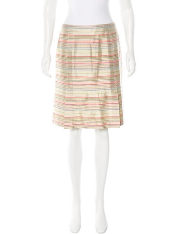 Akris Punto Silk Striped Skirt