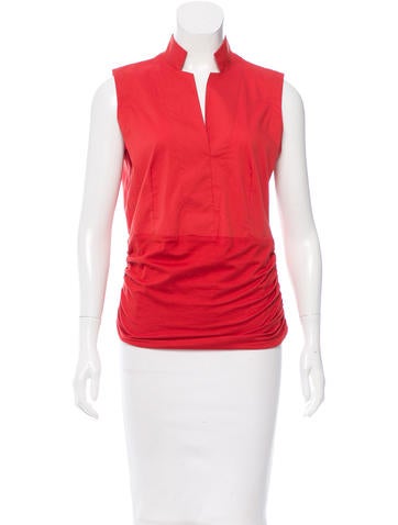 Akris Punto Sleeveless Surplice Neck Top