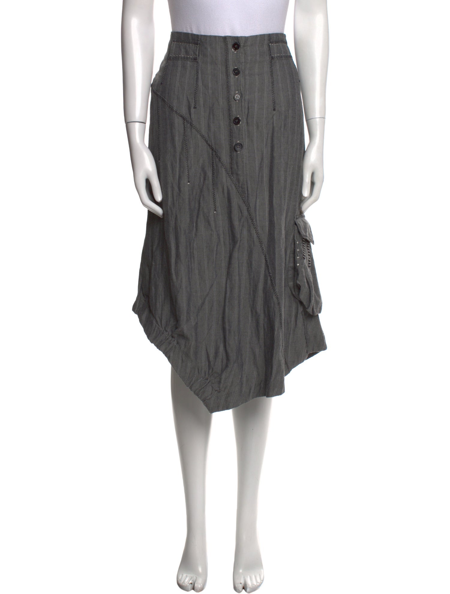 ANIMALE Whipstitch Trim Midi Length Skirt