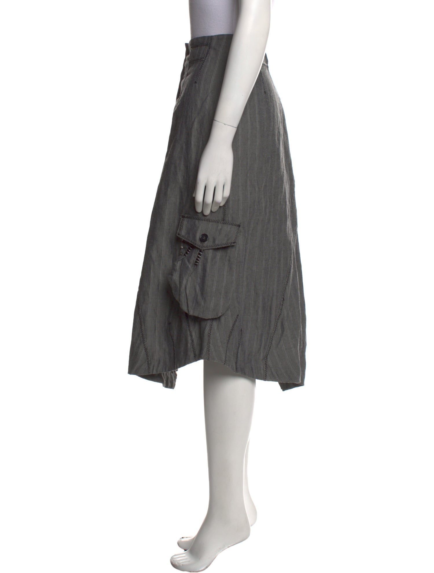 ANIMALE Whipstitch Trim Midi Length Skirt