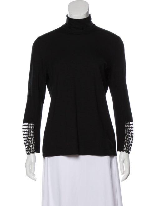 Akris Punto Turtleneck Long Sleeve Top Blue