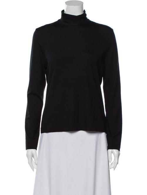 Akris Punto Turtleneck Long Sleeve Sweatshirt Blac