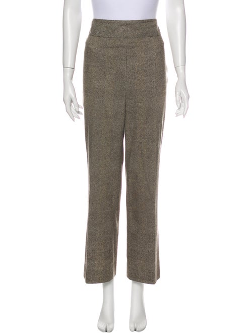 Akris Punto Tweed Pattern Wide Leg Pants Brown