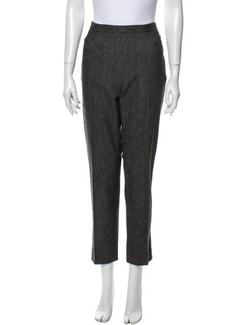Akris Punto Striped Straight Leg Pants Grey