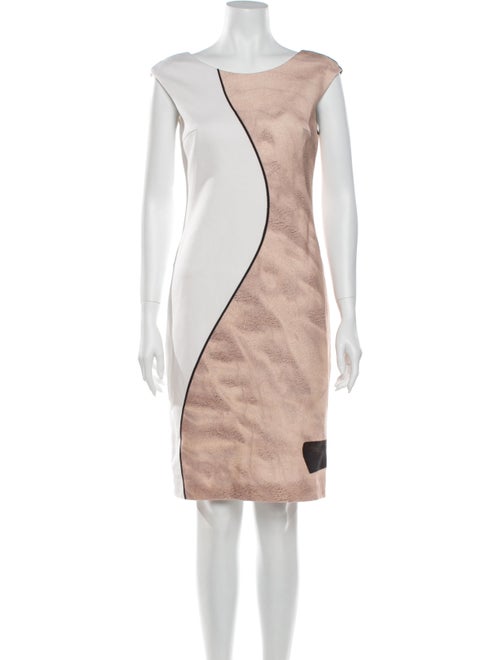 Akris Punto Colorblock Pattern Knee-Length Dress W