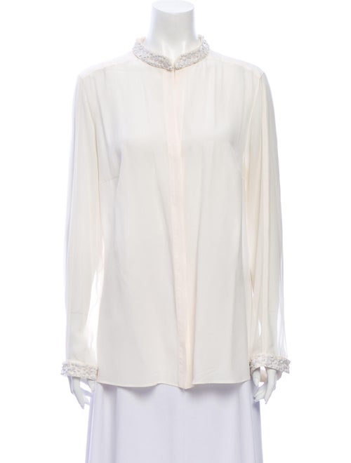Akris Punto Silk Mock Neck Blouse
