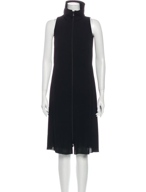 Akris Punto Turtleneck Knee-Length Dress Black