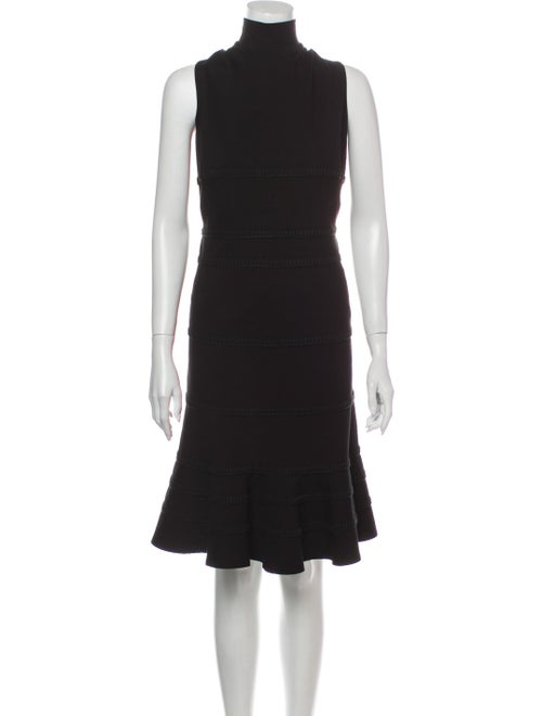 Akris Punto Turtleneck Midi Length Dress Black
