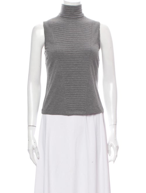 Akris Punto Turtleneck Sleeveless Top Grey