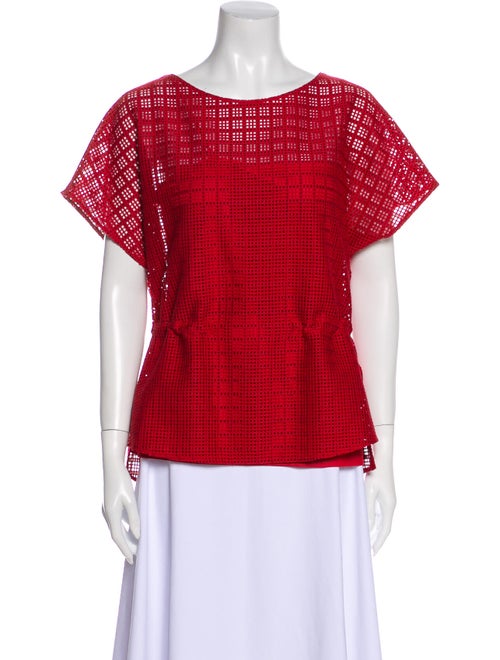 Akris Punto Lace Pattern Bateau Neckline Blouse Re
