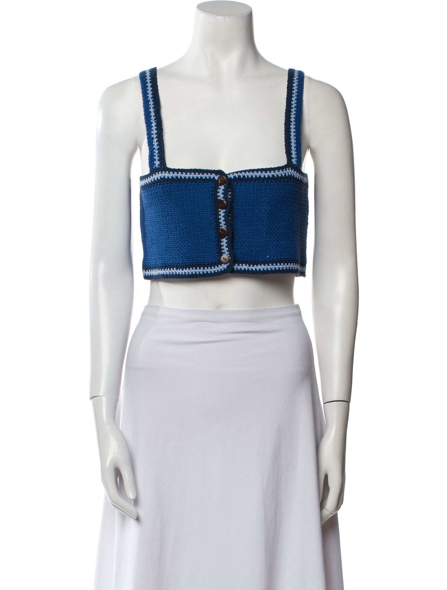 Akoia Swim Square Neckline Sleeveless Crop Top