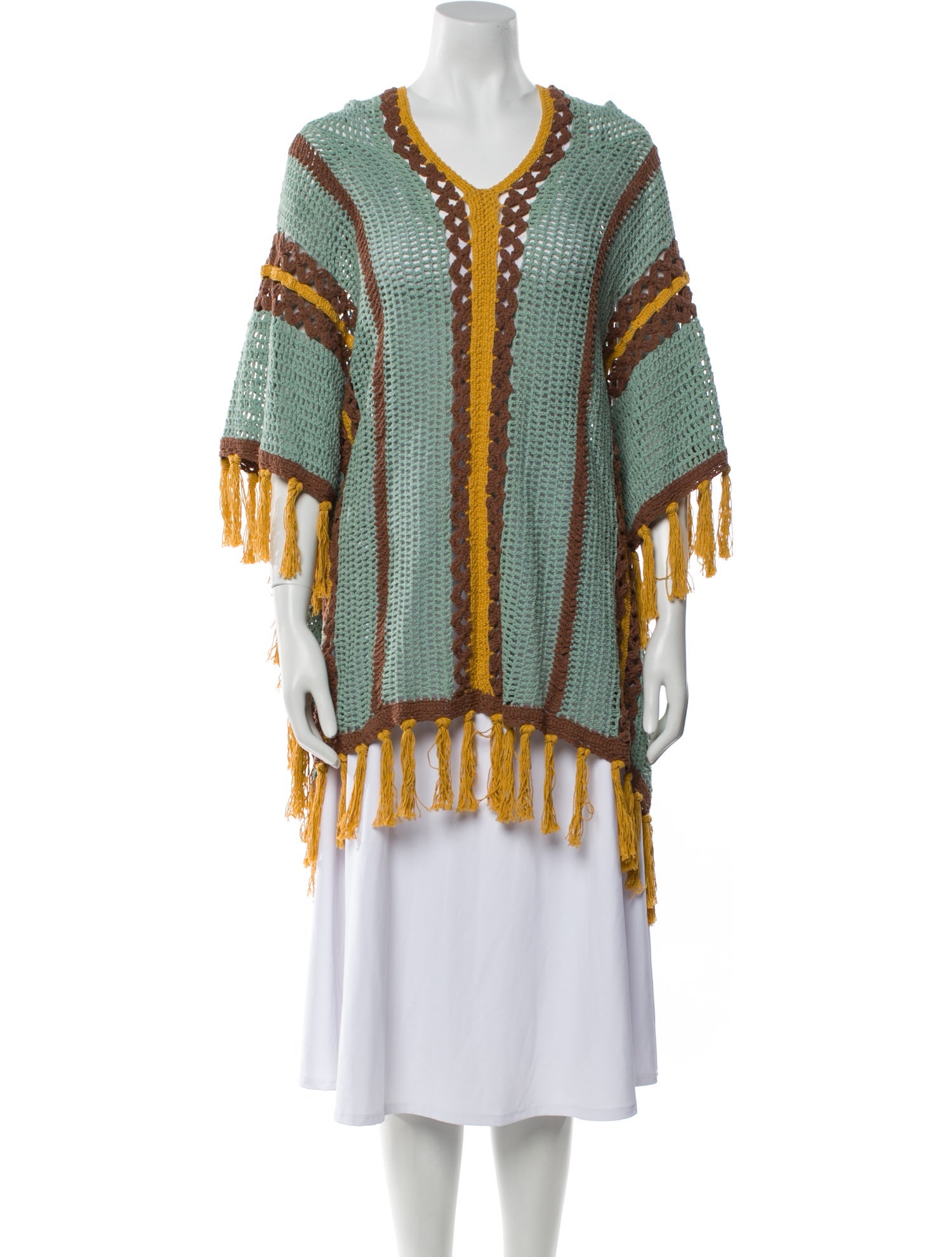 Akoia Swim Striped Tassel Accents Cover-Up