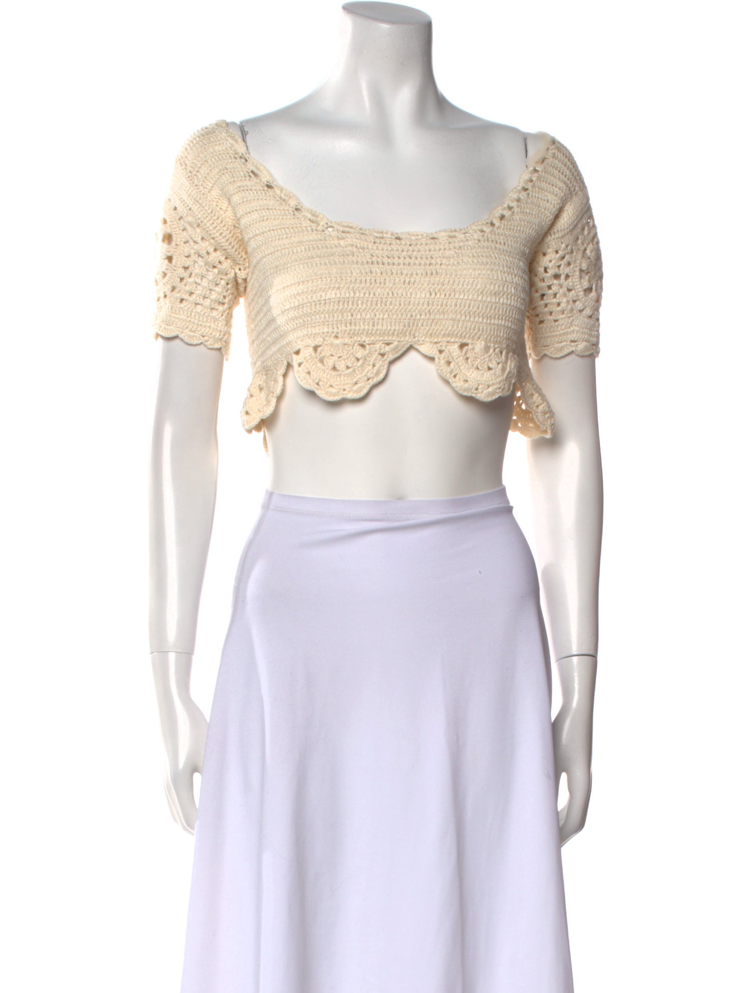 Akoia Swim Scoop Neck Short Sleeve Crop Top