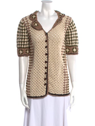 Akoia Swim Polka Dot Print Short Sleeve Button-Up Top