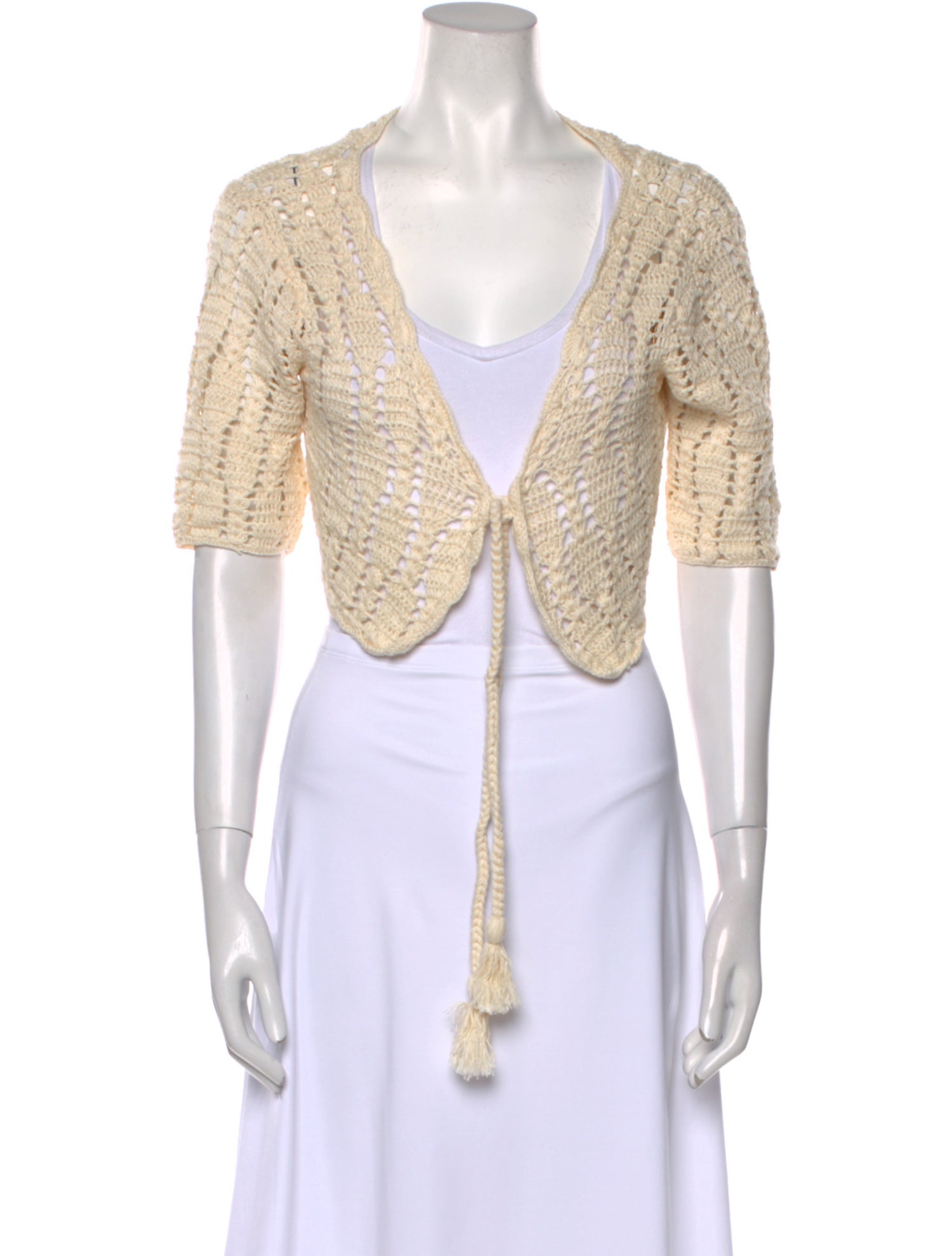 Akoia Swim Crochet Open Front Sweater