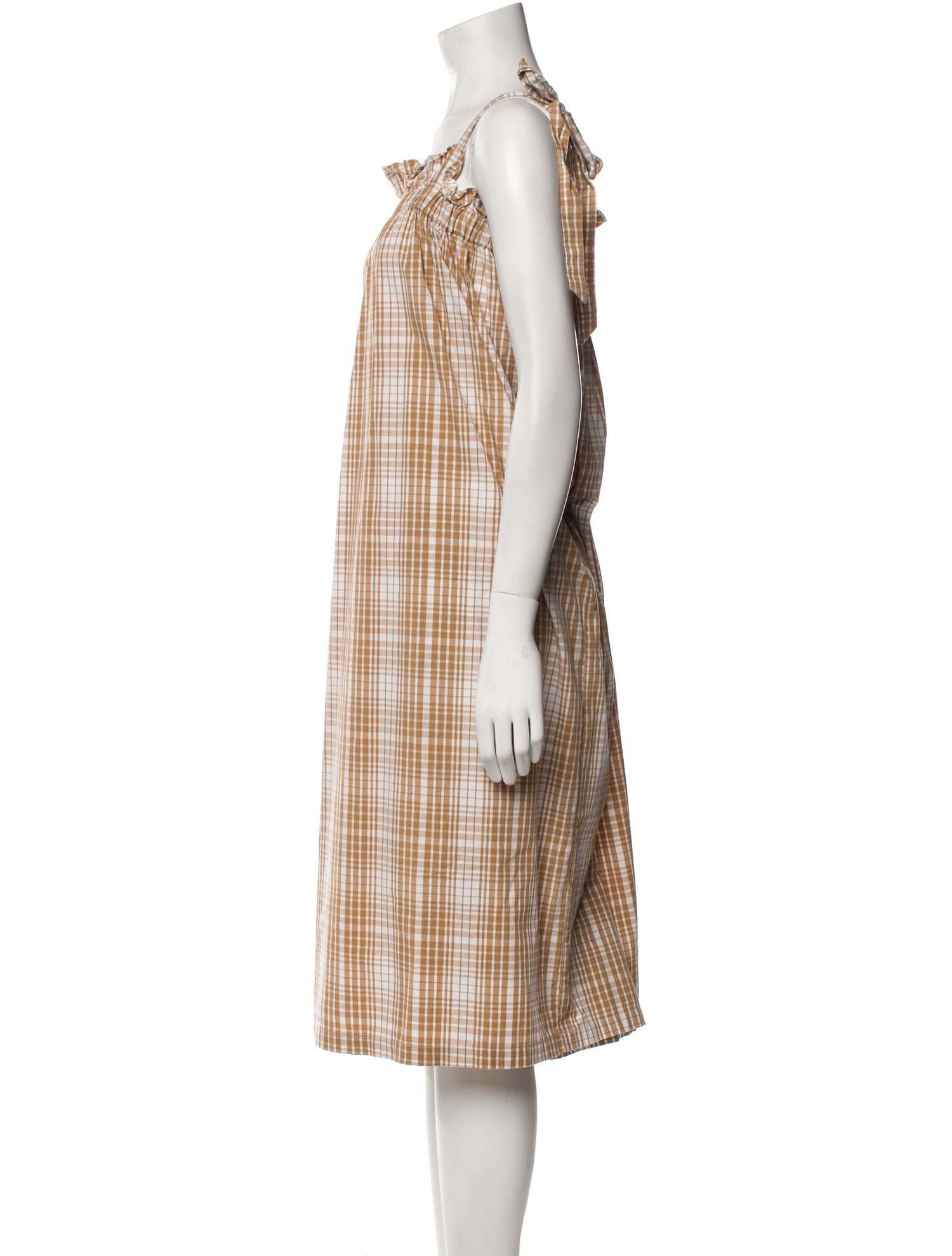 A BRONZE AGE. Plaid Print Long Dress