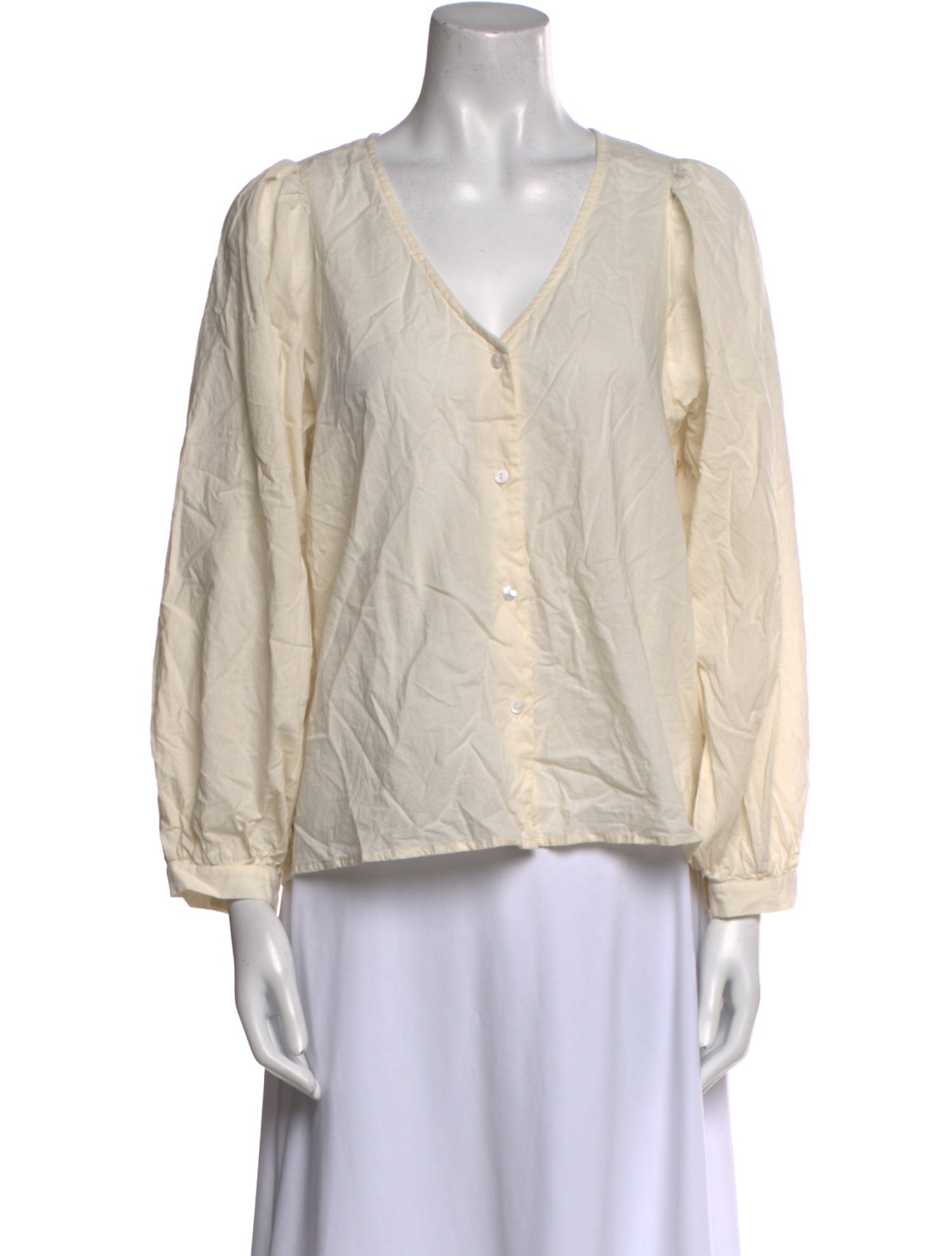 A BRONZE AGE. V-Neck Long Sleeve Button-Up Top
