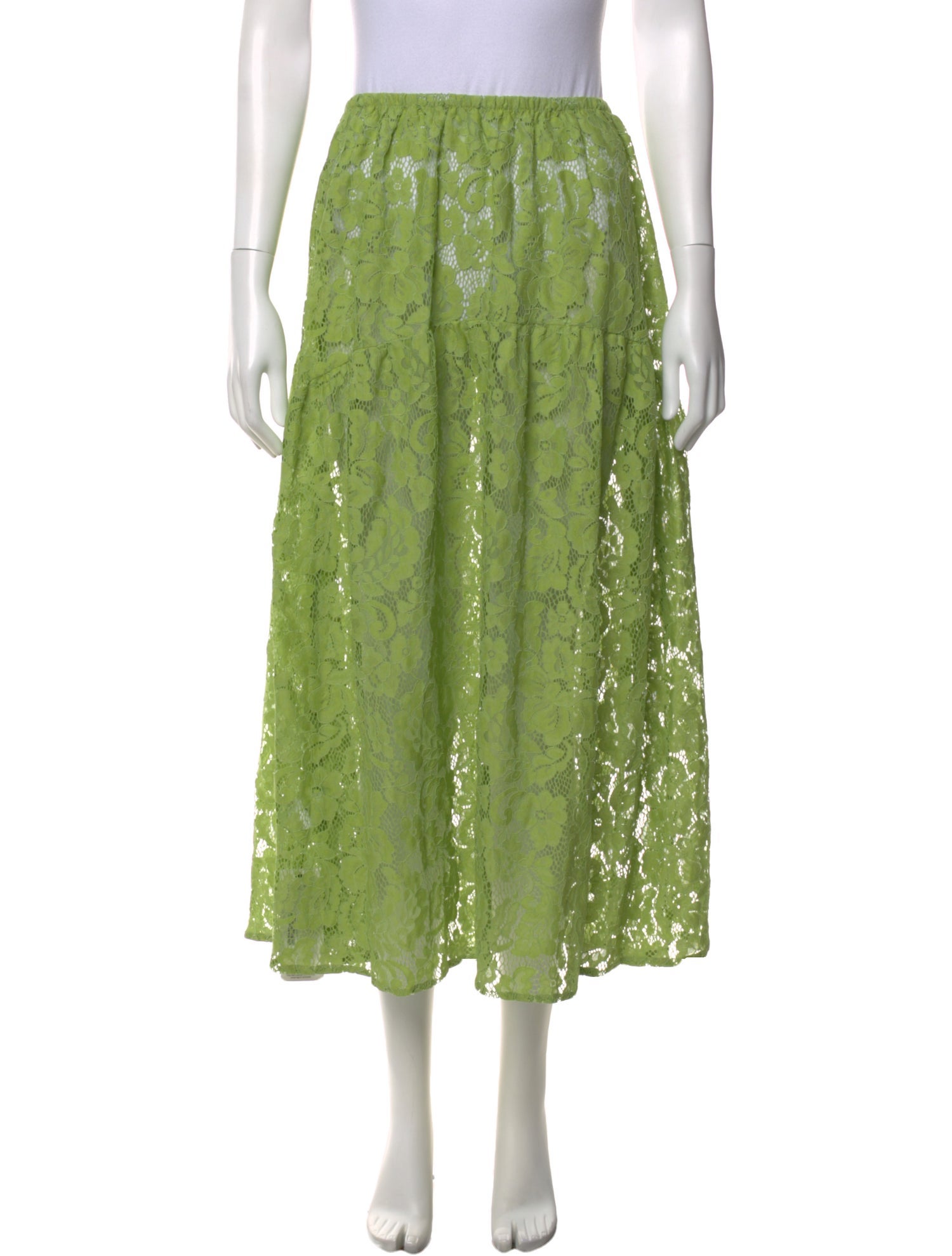 A BRONZE AGE. Lace Pattern Midi Length Skirt
