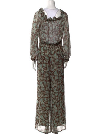 Alessia Zamattio Silk Printed Jumpsuit