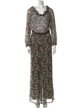 Alessia Zamattio Silk Printed Jumpsuit