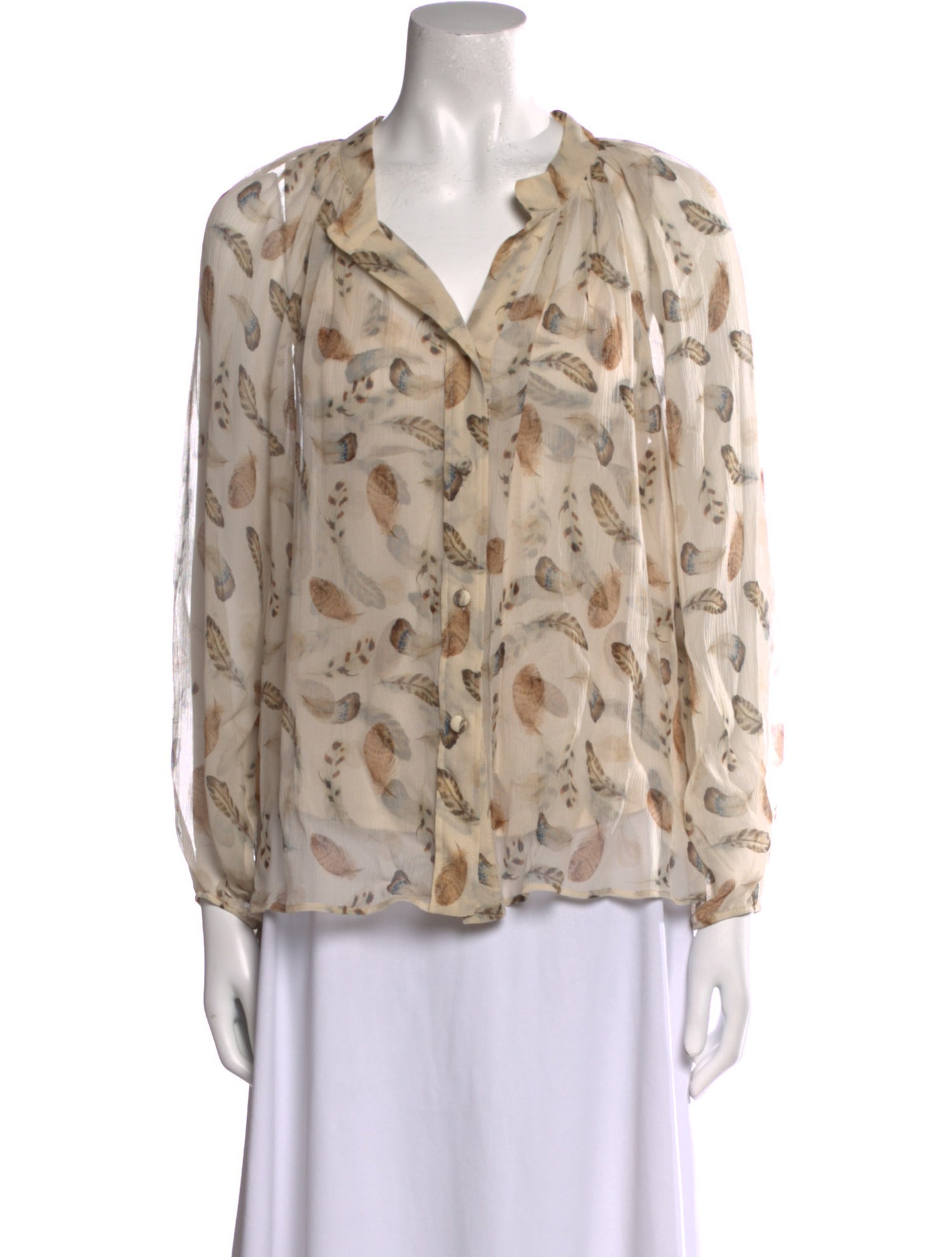 Alessia Zamattio Printed V-Neck Blouse