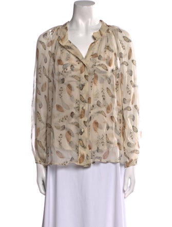 Alessia Zamattio Printed V-Neck Blouse