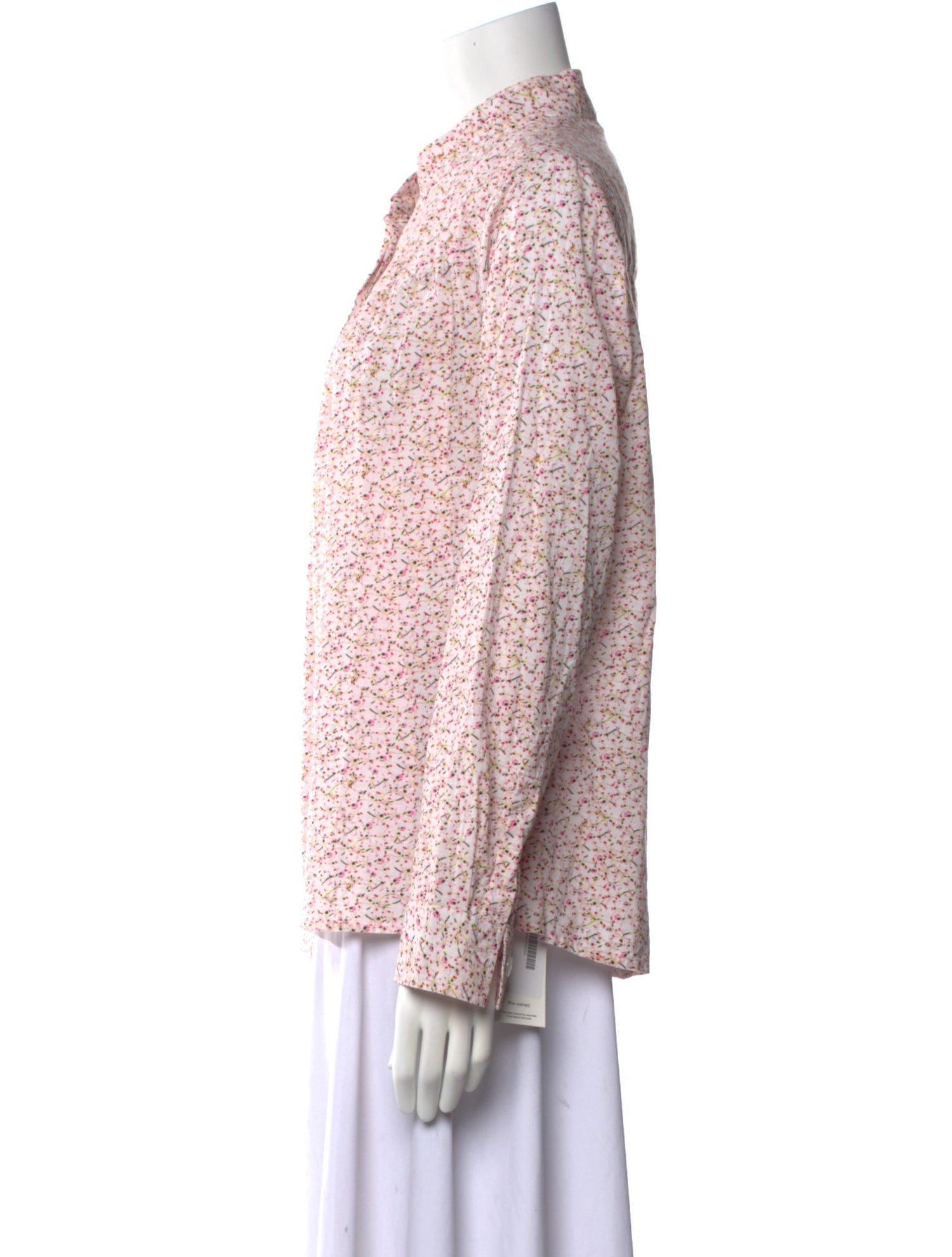 ALICE WALK Floral Print Mock Neck Blouse