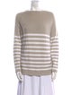 ALICE WALK Striped Bateau Neckline Sweater