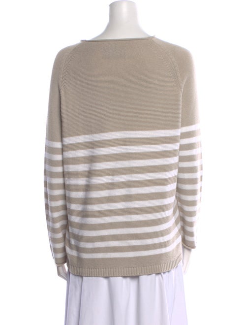 ALICE WALK Striped Bateau Neckline Sweater