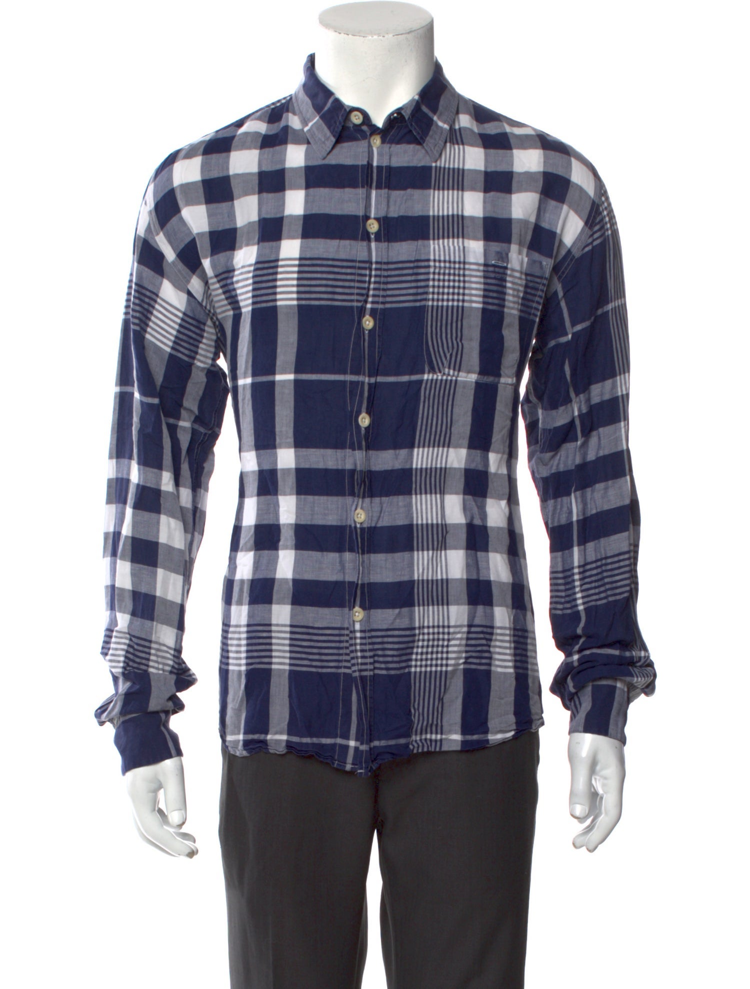 Albam Linen Plaid Print Shirt