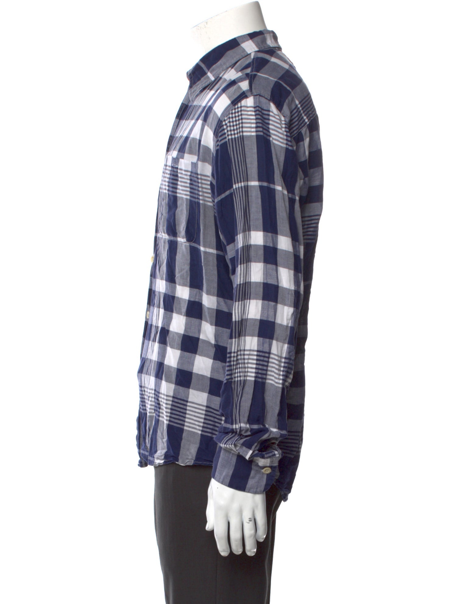 Albam Linen Plaid Print Shirt