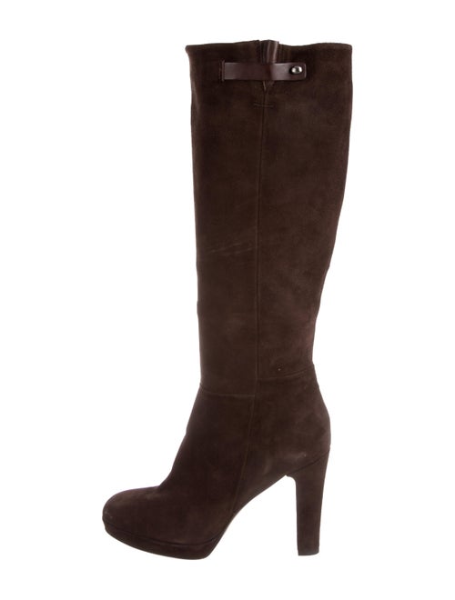 Alberto Fermani Suede Knee-High Boots Brown