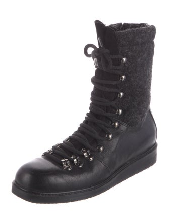 Alberto Fermani Leather Combat Boots